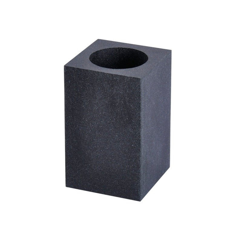 Square Free Standing Toothbrush Tumbler in Black Finish