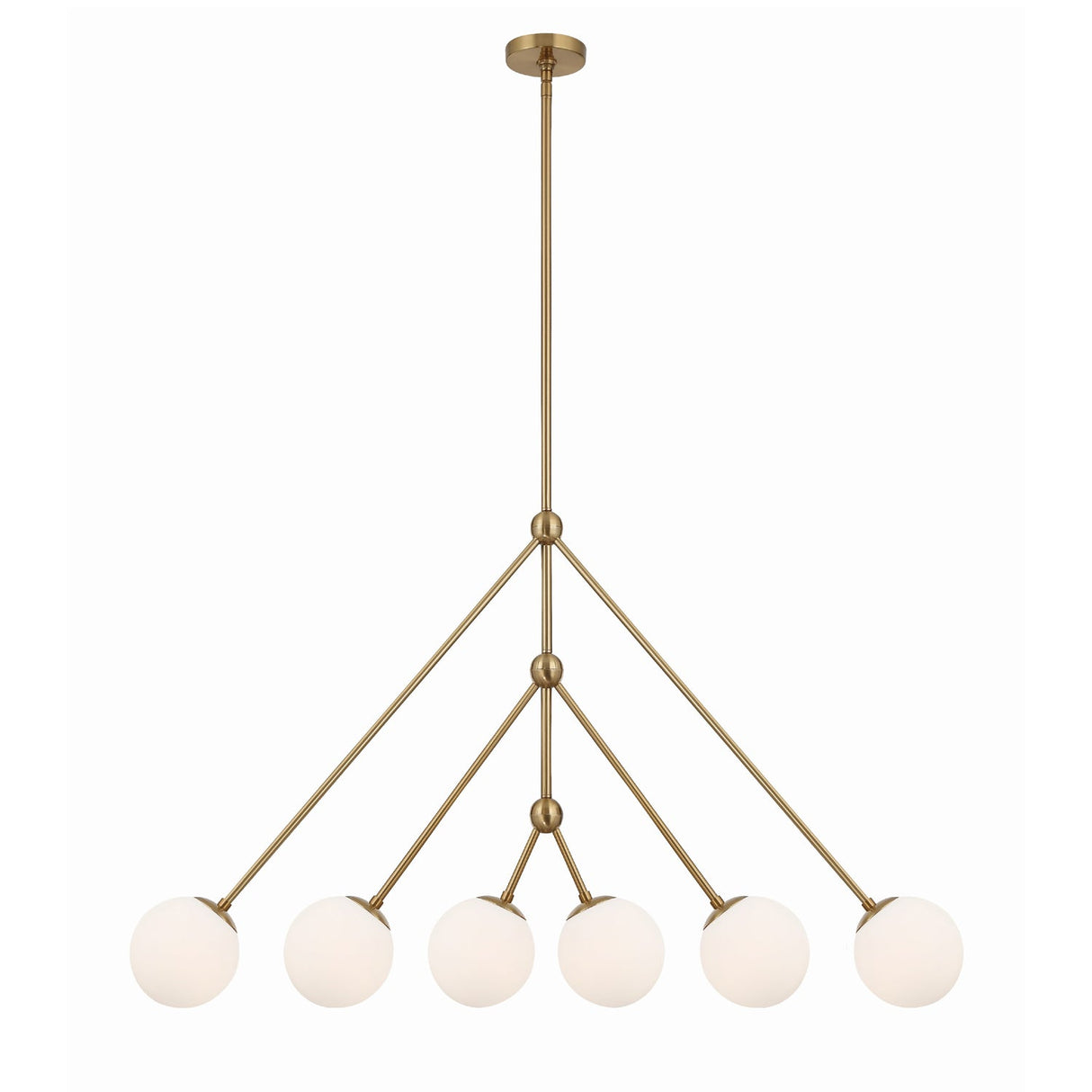 Omni 6 Light Aged Brass Chandelier OMN-3006-AG