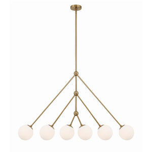 Omni 6 Light Aged Brass Chandelier OMN-3006-AG