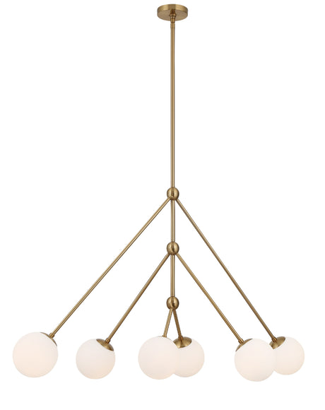 Omni 6 Light Aged Brass Chandelier OMN-3006-AG