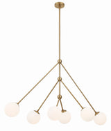 Omni 6 Light Aged Brass Chandelier OMN-3006-AG