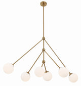 Omni 6 Light Aged Brass Chandelier OMN-3006-AG