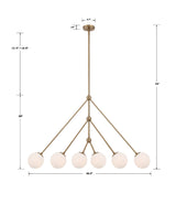 Omni 6 Light Aged Brass Chandelier OMN-3006-AG