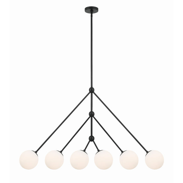 Omni 6 Light Aged Brass Chandelier OMN-3006-AG