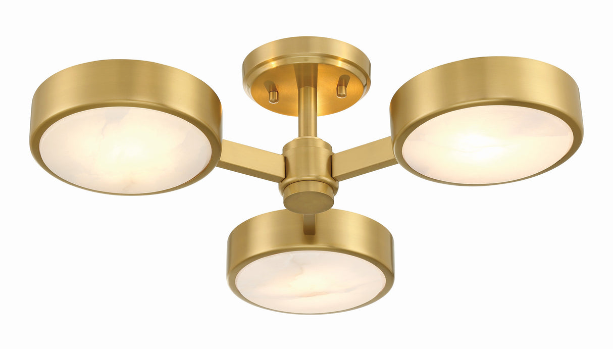 Orson 3 Light Modern Gold Semi Flush Mount ORS-733-MG