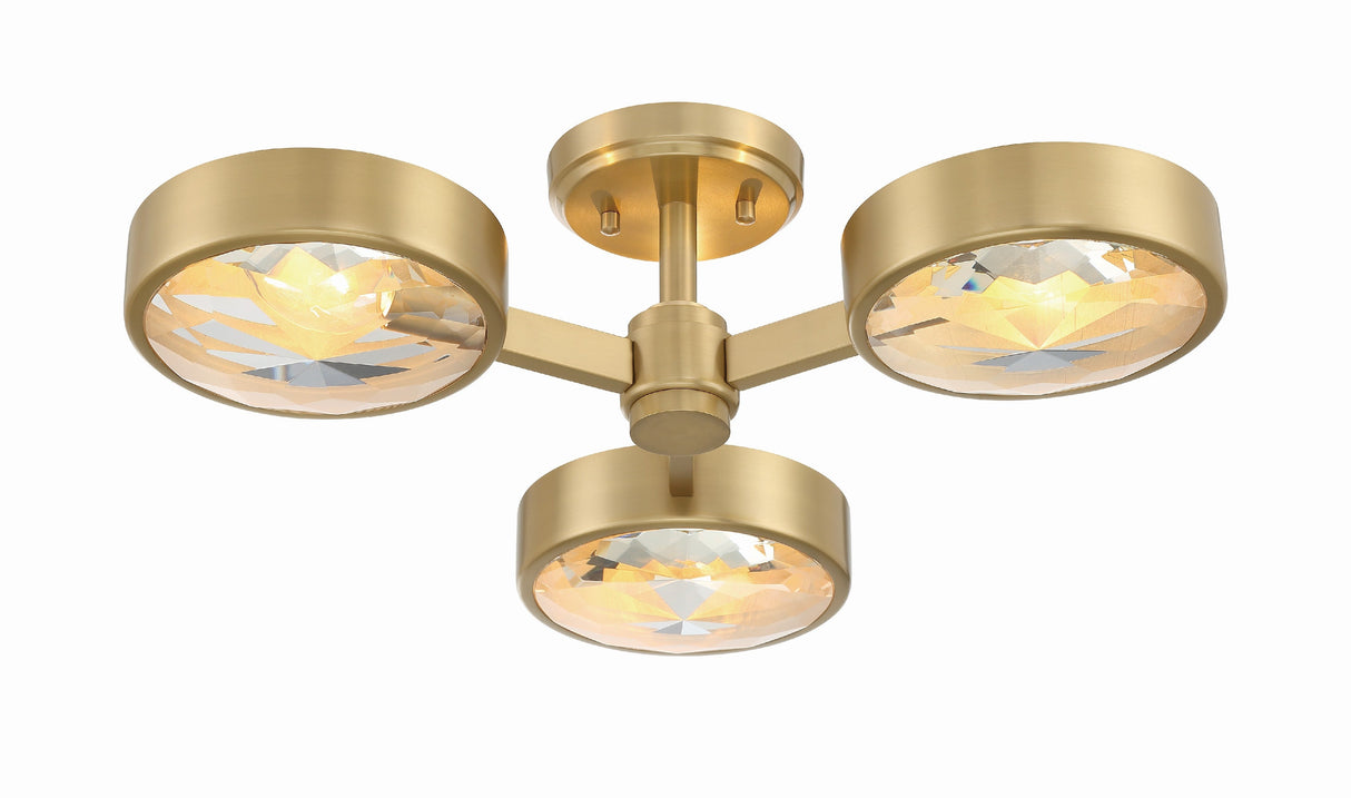 Orson 3 Light Modern Gold Semi Flush Mount ORS-733-MG