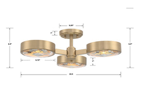 Orson 3 Light Modern Gold Semi Flush Mount ORS-733-MG