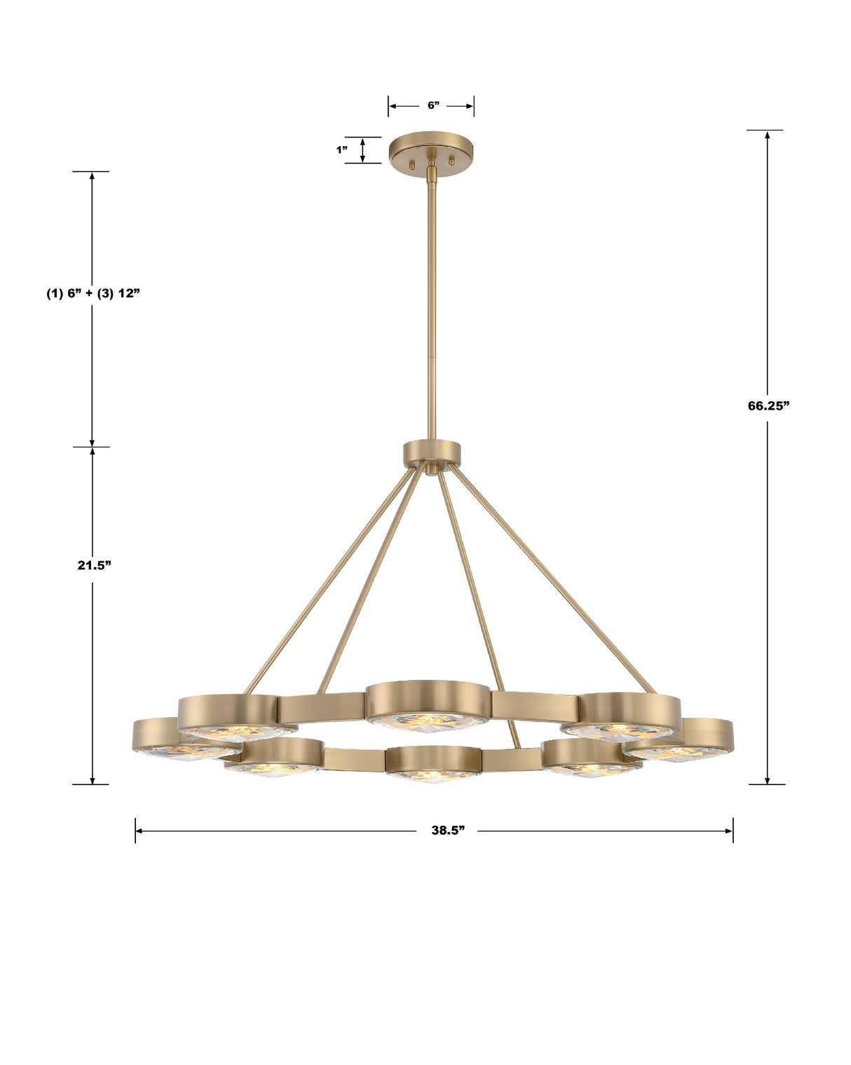 Orson 8 Light Modern Gold Chandelier ORS-738-MG