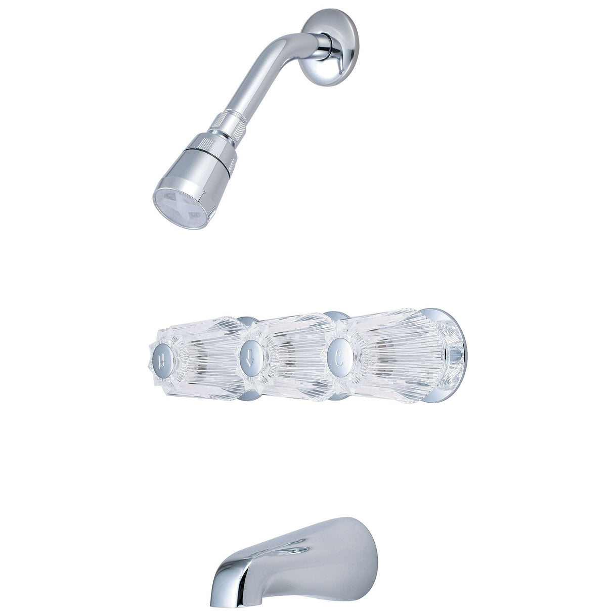 Olympia P-3220 Elite Three Handle Tub/Shower Set in Chrome