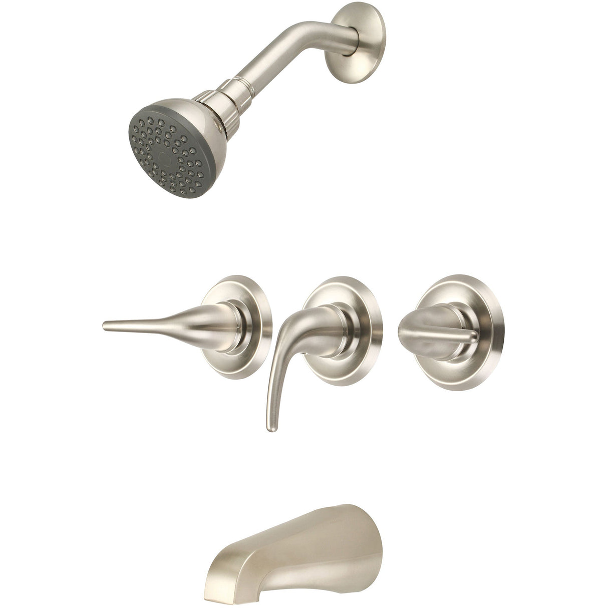 Olympia P-3250-BN Accent Three Handle Tub/Shower Set in Brushed Nickel