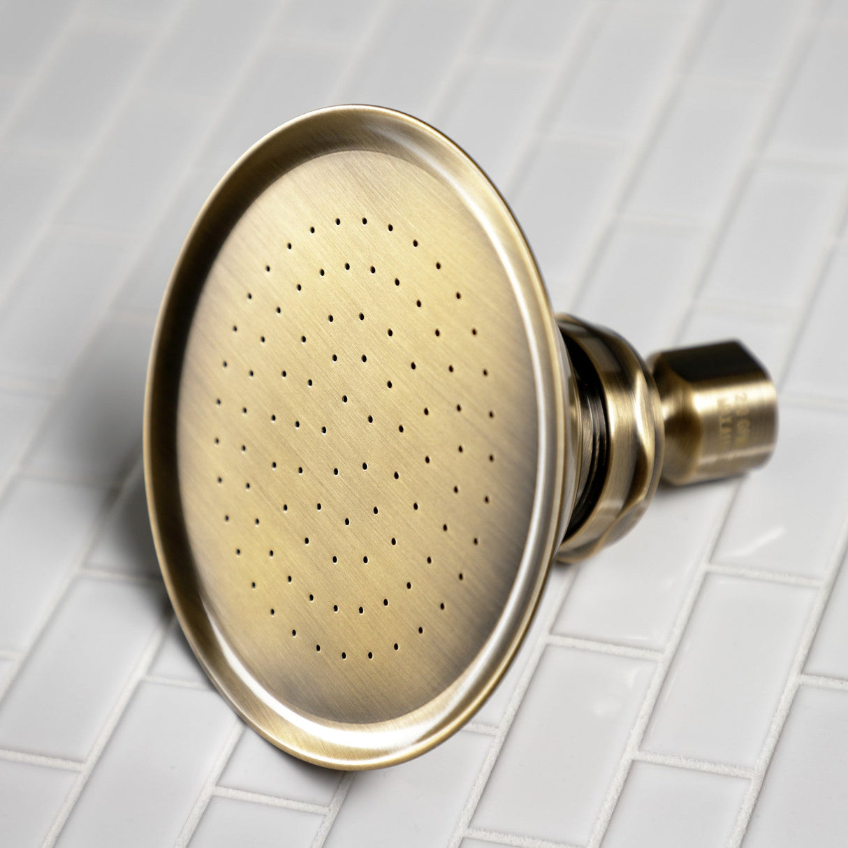 Victorian P10AB 4-13/16 Inch Brass Shower Head, Antique Brass