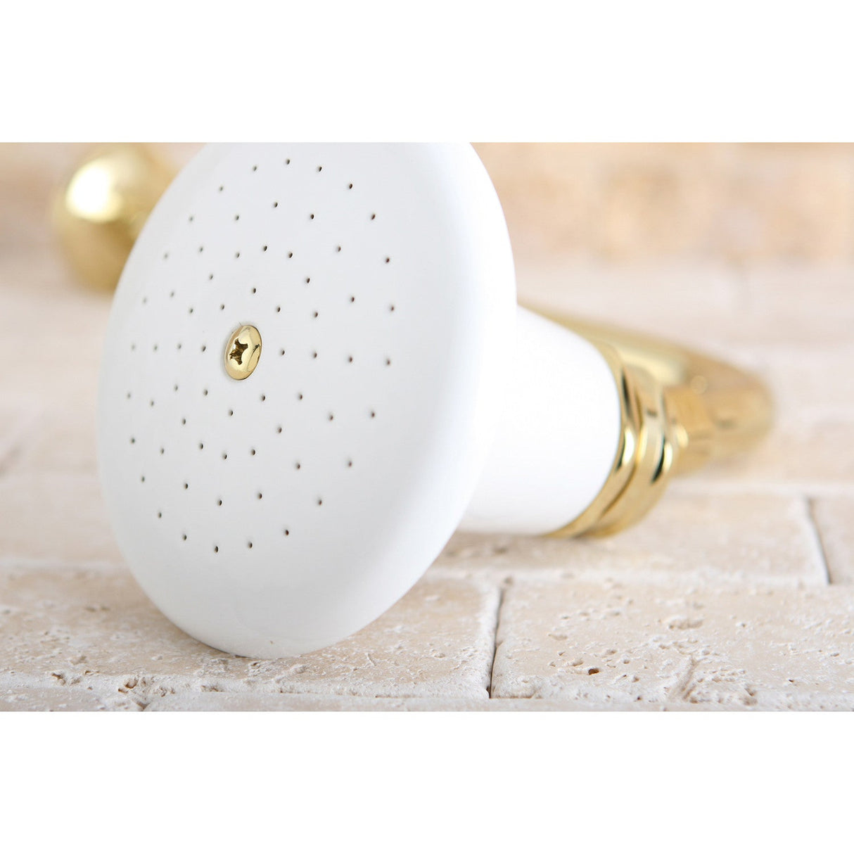 Victorian P50PB 5-1/8 Inch Ceramic Shower Head, Polished Brass
