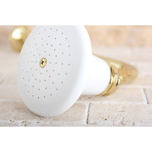 Victorian P50PB 5-1/8 Inch Ceramic Shower Head, Polished Brass