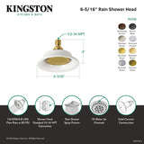 Victorian P60SB 6-1/4 Inch Ceramic Shower Head, Brushed Brass