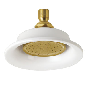 Victorian P60SB 6-1/4 Inch Ceramic Shower Head, Brushed Brass