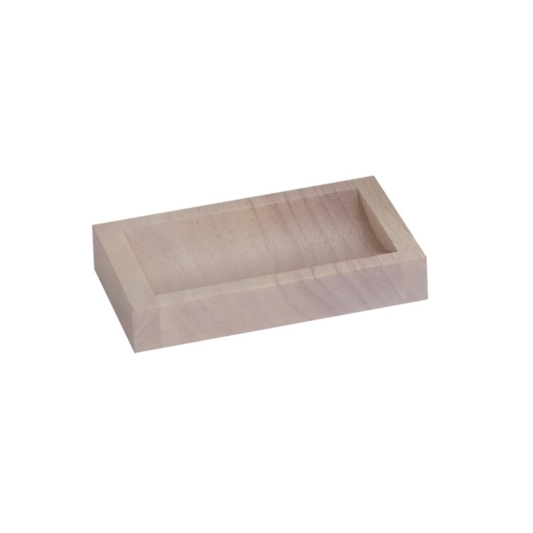 White Wood Soap Dish in White