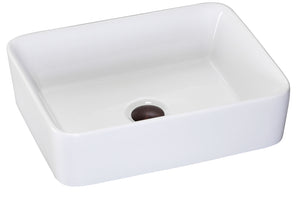 Lenova PAC-06 Above Counter Single Bowl 18-7/8 x 14-1/2 x 5 - White and Smooth