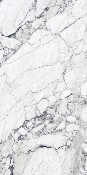Daltile Elemental Selection Gypsum Calacatta Slab 63x126 Glossy 6MM Porcelain Slab CM2263126DB1L
