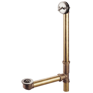 Made To Match PDTL1168 21-Inch Brass Trip Lever Tub Waste and Overflow with Grid Strainer, Brushed Nickel