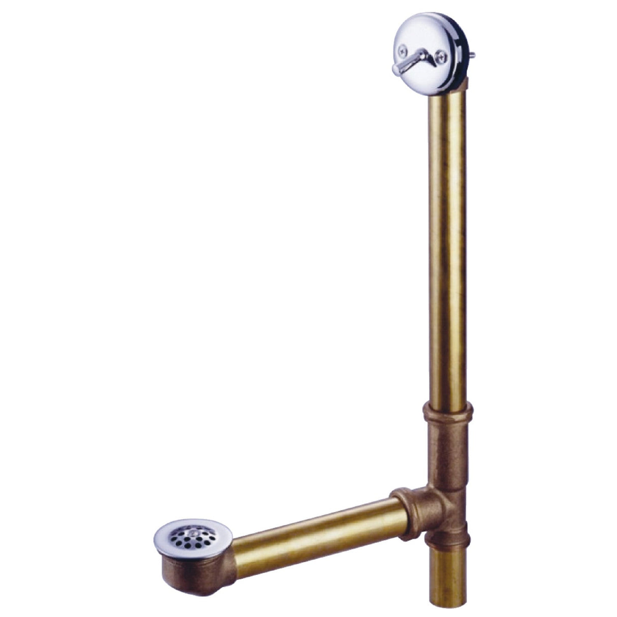 Made To Match PDTL1181 23-Inch Brass Trip Lever Tub Waste and Overflow with Grid Strainer, Polished Chrome