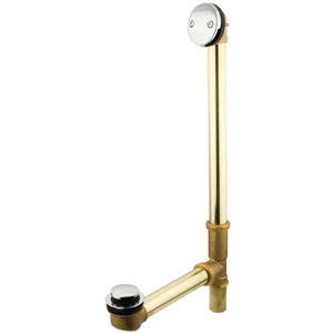 Made To Match PDTT2201 25-Inch Brass Toe Touch Tub Waste and Overflow, Polished Chrome