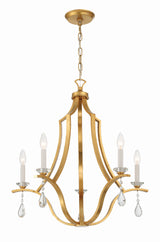 Perry 5 Light Antique Gold Chandelier PER-10405-GA