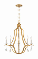 Perry 5 Light Antique Gold Chandelier PER-10405-GA