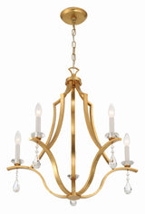 Perry 5 Light Antique Gold Chandelier PER-10405-GA