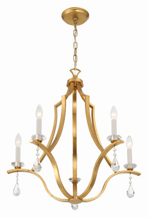 Perry 5 Light Antique Gold Chandelier PER-10405-GA
