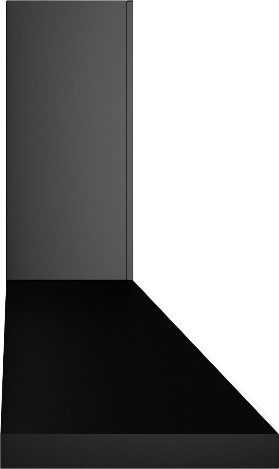 Vent-A-Hood PDH14-K48 BC 48" 250 CFM Euro Wall Mount Range Hood with Low-Profile Blower (V-Line), Black Carbide