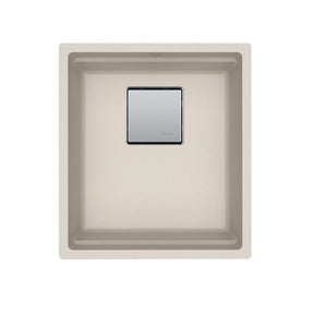 FRANKE PKG11014CHA Peak  16.1-in. x 18.1-in. Champagne Granite Undermount Single Bowl Kitchen Sink - PKG11014CHA In Champagne