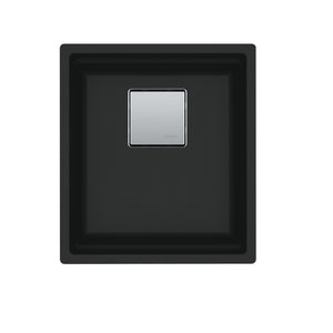 FRANKE PKG11014MBK Peak  16.1-in. x 18.1-in. Matte Black Granite Undermount Single Bowl Kitchen Sink - PKG11014MBK In Matte Black