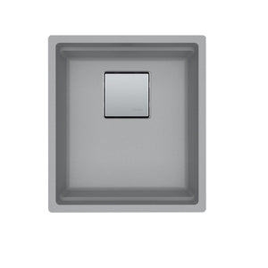 FRANKE PKG11014SHG Peak  16.1-in. x 18.1-in. Stone Grey Granite Undermount Single Bowl Kitchen Sink - PKG11014SHG In Stone Grey