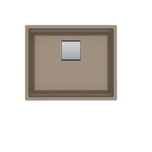 FRANKE PKG11020OYS Peak 22.1-in. x 18.1-in. Oyster Granite Undermount Single Bowl  Kitchen Sink - PKG11020OYS In Oyster