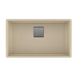FRANKE PKG11031CHA Peak 32.0-in. x 18.8-in. Champagne Granite Undermount Single Bowl Kitchen Sink - PKG11031CHA In Champagne