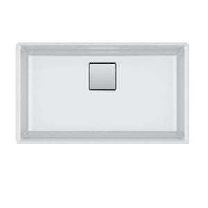 FRANKE PKG11031PWT Peak 32.0-in. x 18.8-in. Polar White Granite Undermount Single Bowl  Kitchen Sink - PKG11031PWT In Polar White