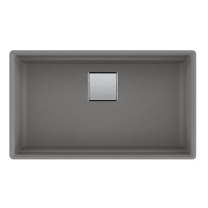 FRANKE PKG11031SHG Peak 32.0-in. x 18.8-in. Stone Grey Granite Undermount Single Bowl Kitchen Sink - PKG11031SHG In Stone Grey