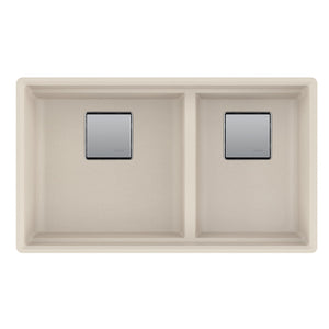 FRANKE PKG160LD-CHA Peak 32.0-in. x 18.8-in. Champagne Granite Undermount Double Bowl Kitchen Sink - PKG160LD-CHA In Champagne