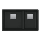 FRANKE PKG160LD-MBK Peak 32.0-in. x 18.8-in. Matte Black Granite Undermount Double Bowl Kitchen Sink - PKG160LD-MBK In Matte Black