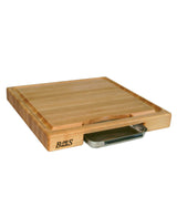 John Boos PM18180225-P-RK Block Newton Prep Master Maple Wood Reversible Cutting Board with Juice Groove, Pan and Double Blade Rocking Knife, 18 Inches x 2.25 18X18X2.25 MPL-EDGE GR-PREP MASTER-