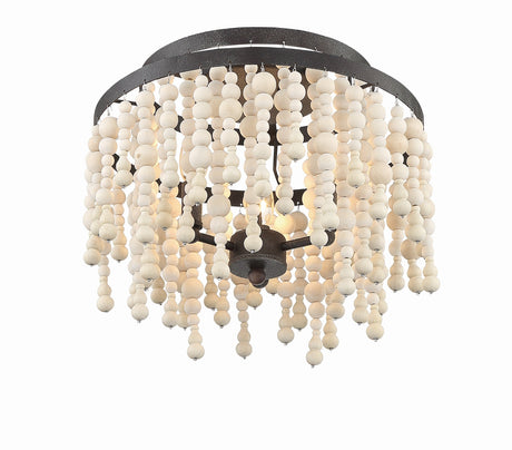 Poppy 3 Light Forged Bronze Semi Flush Mount POP-A5073-FB