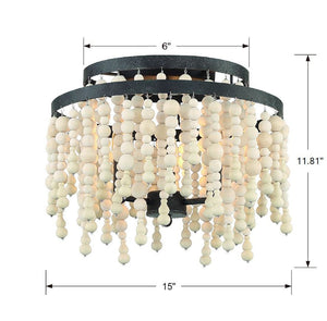 Poppy 3 Light Forged Bronze Semi Flush Mount POP-A5073-FB