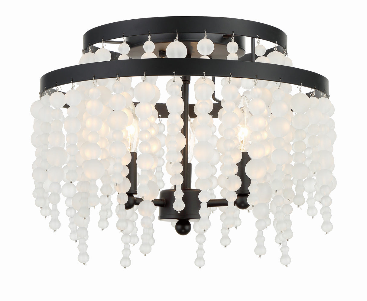 Poppy 3 Light Forged Bronze Semi Flush Mount POP-A5073-FB