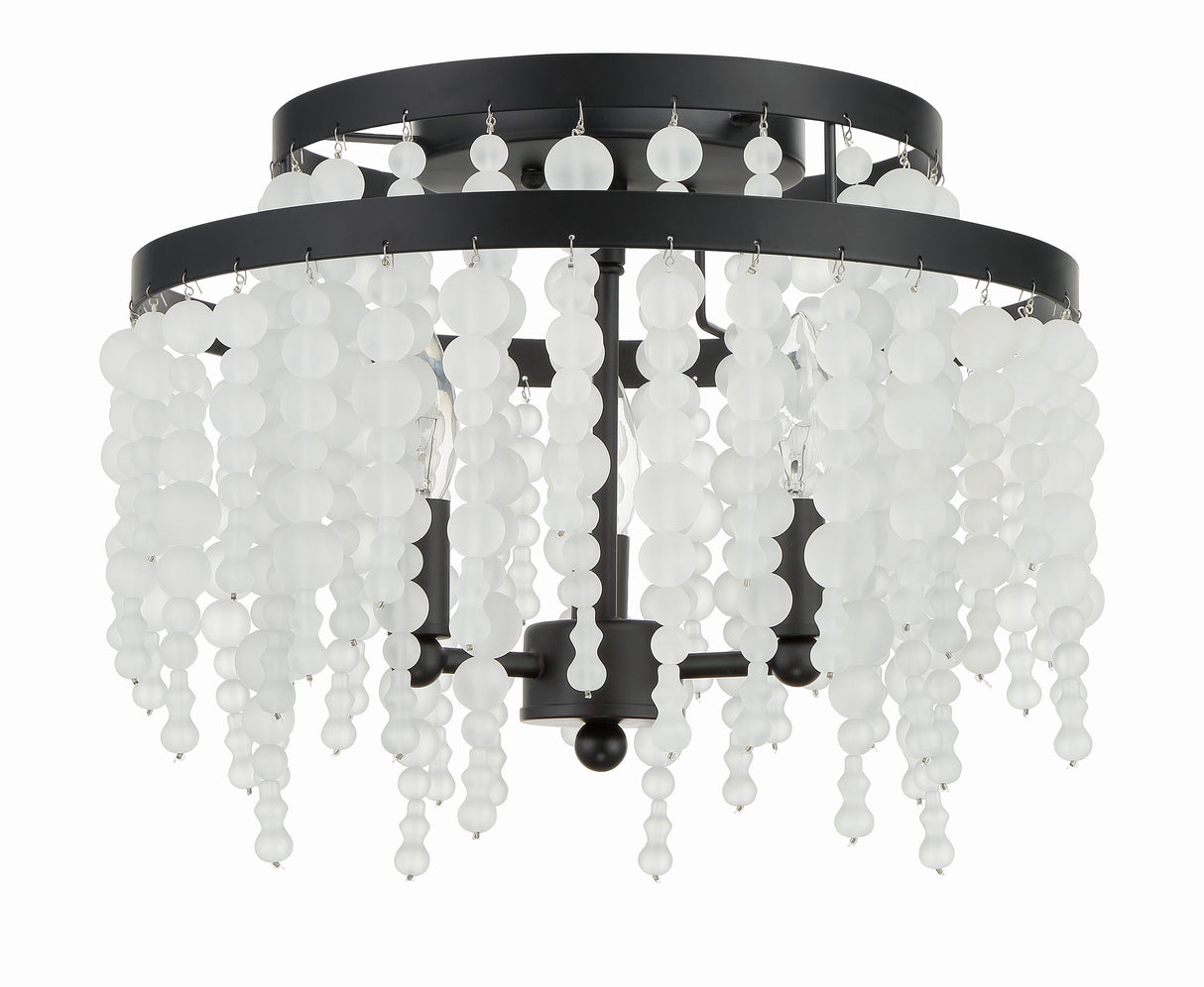 Poppy 3 Light Forged Bronze Semi Flush Mount POP-A5073-FB