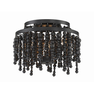 Poppy 3 Light Matte Black Semi Flush Mount POP-A5073-MK
