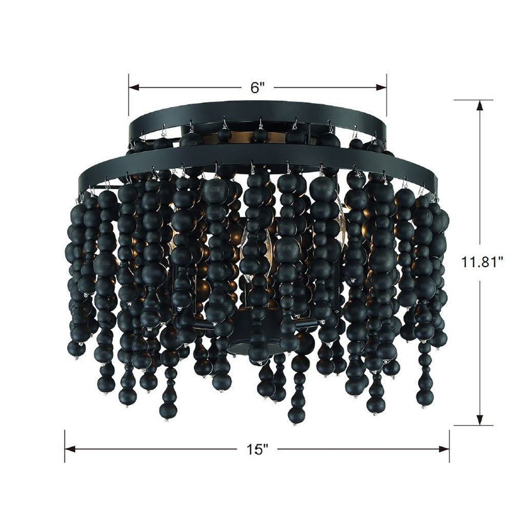 Poppy 3 Light Forged Bronze Semi Flush Mount POP-A5073-FB