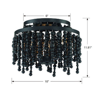 Poppy 3 Light Forged Bronze Semi Flush Mount POP-A5073-FB