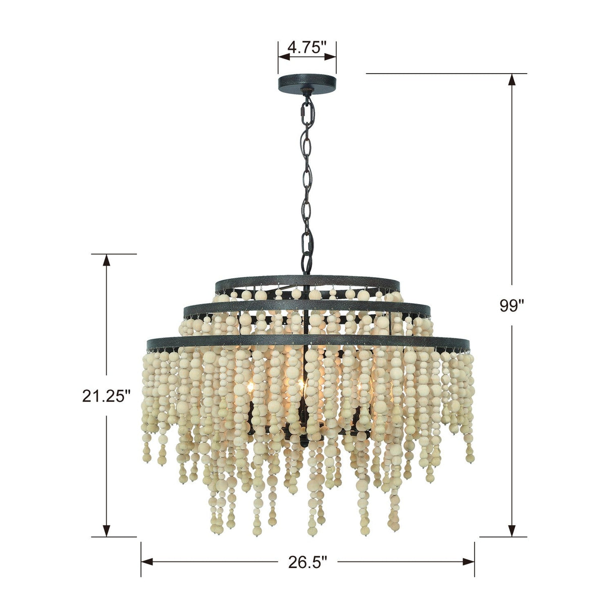 Poppy 6 Light Forged Bronze Chandelier POP-A5076-FB