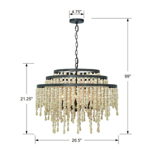 Poppy 6 Light Forged Bronze Chandelier POP-A5076-FB