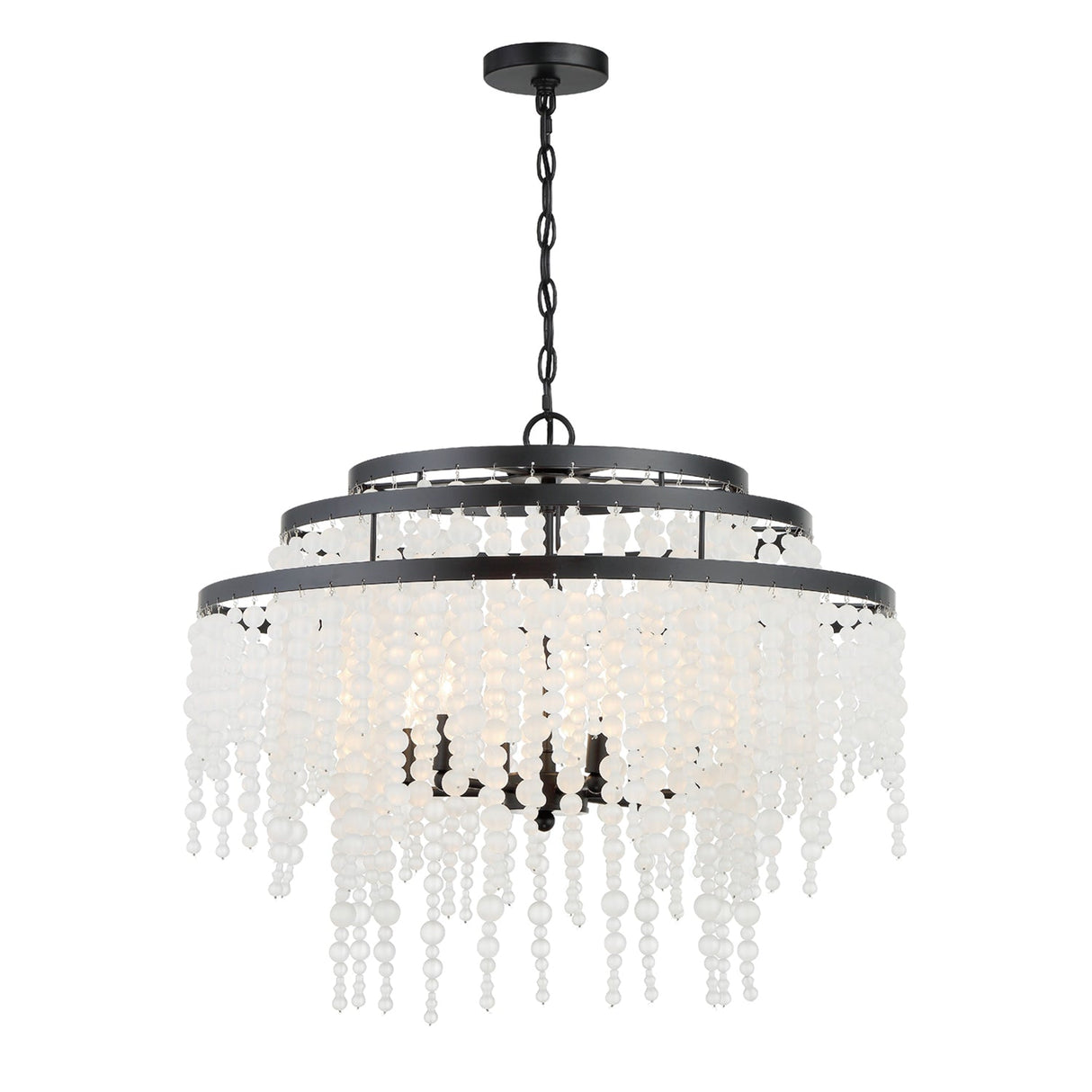 Poppy 6 Light Matte Black Chandelier POP-A5076-MK-FR